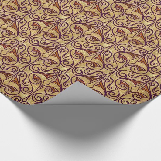 Rust Colored Damask Cadeaupapier (Hoek)