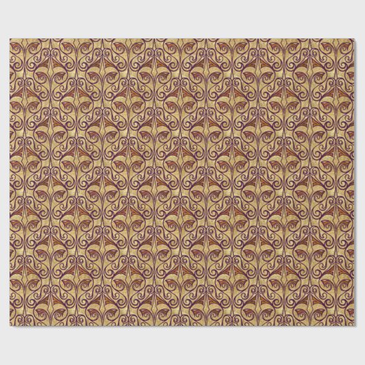 Rust Colored Damask Cadeaupapier (Vlak)