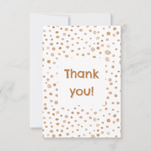 Rust Confetti Waterverf Stippen Dank u kaart (Voorkant)