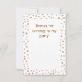 Rust Confetti Waterverf Stippen Dank u kaart (Achterkant)