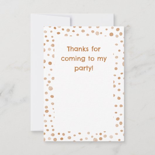 Rust Confetti Waterverf Stippen Dank u kaart (Achterkant)