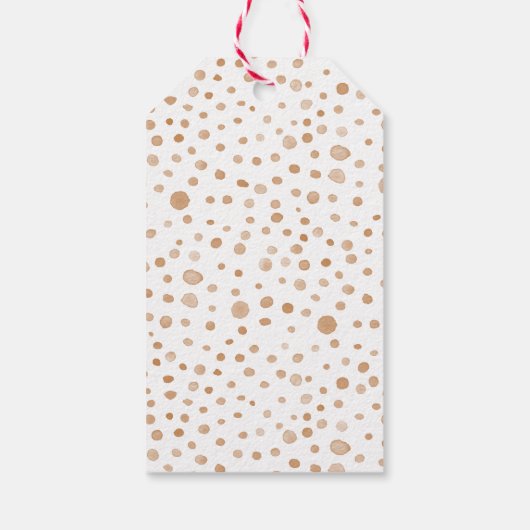 Rust Confetti Waterverf Stippen Gift Label Cadeaulabel (Achterkant)