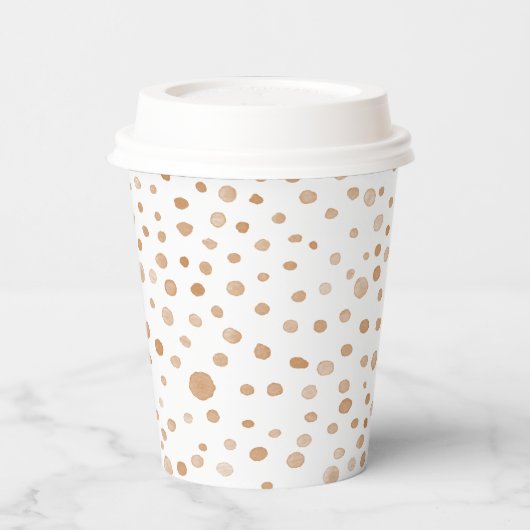 Rust Confetti Waterverf Stippen Papieren Beker (Links)