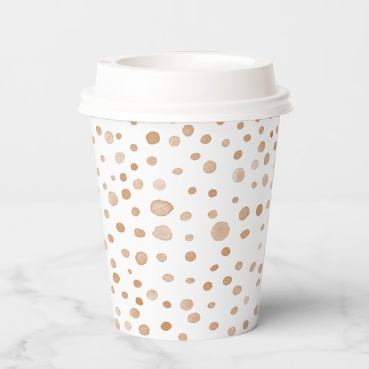 Rust Confetti Waterverf Stippen Papieren Beker (Achterkant)