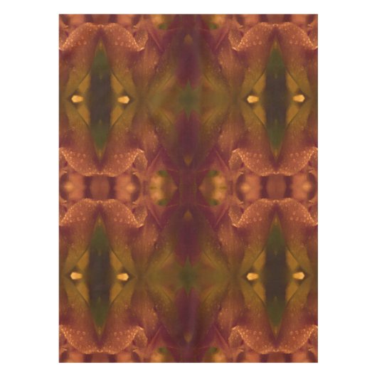 Rust Copper Green Yellow Abstract Tulip Tafelkleed (Voorkant)