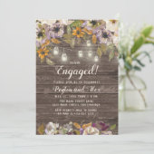 Rust Cream Paarse Floral String Lights Wood Kaart (Staand voorkant)