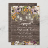 Rust Cream Paarse Floral String Lights Wood Kaart (Voorkant / Achterkant)