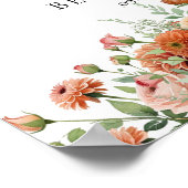 Rust Dahlia Flowers Sage Herfst Kalligrafie Welkom Poster (Hoek)