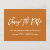 Rust | Datum Uitgestelde geannuleerde bruiloft wij Aankondigingskaart (Voorkant)