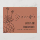 RUST DESERT CACTI SUCCULENT SKETCH BEWAREN DE DATU AANKONDIGINGSKAART (Voorkant)