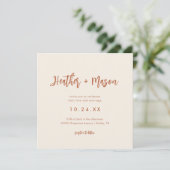 Rust Desert Wedding Square Photo Wedding Save The Date (Staand voorkant)