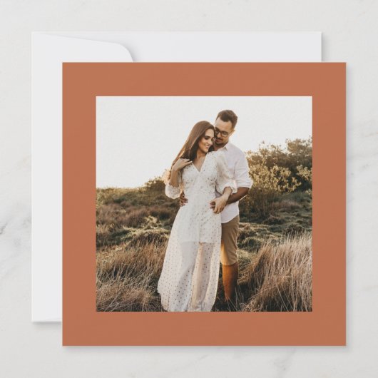 Rust Desert Wedding Square Photo Wedding Save The Date (Achterkant)