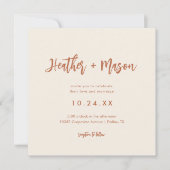 Rust Desert Wedding Square Photo Wedding Save The Date (Voorkant)