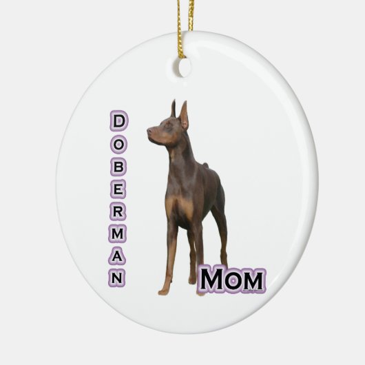Rust Doberman Moeder 4 - Sleutelhanger Keramisch Ornament (Links)