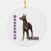 Rust Doberman Moeder 4 - Sleutelhanger Keramisch Ornament (Achterkant)