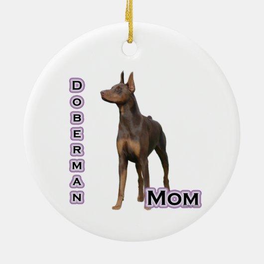 Rust Doberman Moeder 4 - Sleutelhanger Keramisch Ornament (Achterkant)