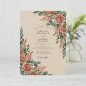 Rust Earthy Autumnal Wedding Kaart (Staand voorkant)