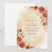 Rust Earthy Bohemian Wedding Kaart (Voorkant / Achterkant)