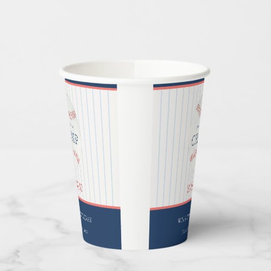 Rust elke zondag op onze kleine honkbal. papieren bekers (Links)