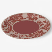 Rust en beige floral formal bruiloft paper bord (Gekanteld)
