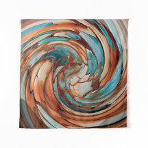 Rust en Blauw Abstracte Dolfijn Swirl