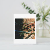 Rust en blauwe gestreepte draad briefkaart (Staand voorkant)