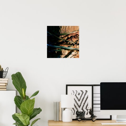 Rust en blauwe gestreepte draad poster (Thuiskantoor)