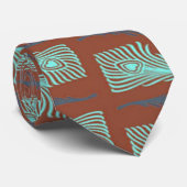 Rust en blauwgroen stropdas (Opgerold)