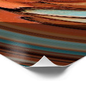 Rust en Blue Abstract Swirl Perfect Poster (Hoek)