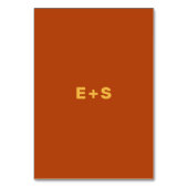 Rust en Geel Wes Anderson Geïnspireerd tabelnummer Kaart (Achterkant)