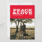 Rust en liefde rode vakantie fotokaart feestdagenkaart (Voorkant)