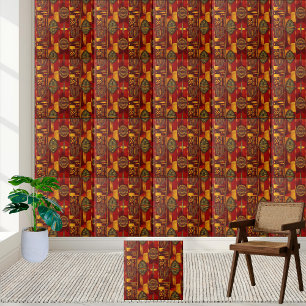 Rust en Ochre African Inspired Design Tegel Tegeltje