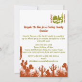 Rust en olijfgroene cowboy cactus boom reünie kaart (Voorkant)