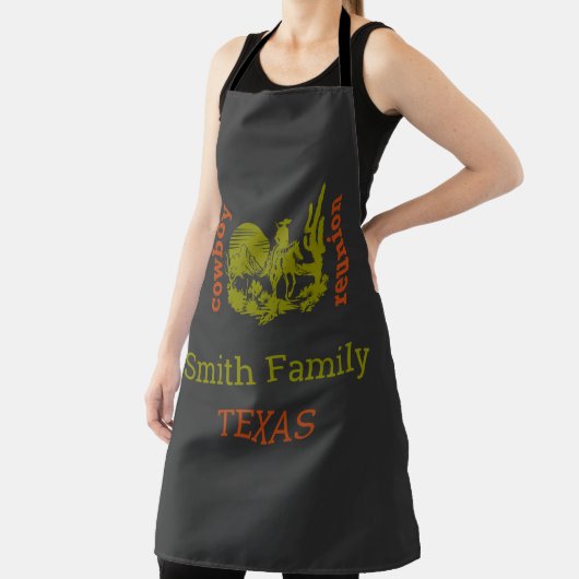 Rust en olijfgroene cowboy cactus boom reünie schort (Insitu)