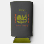 Rust en olijfgroene cowboy cactus boom reünie seltzer blikjeskoeler (Voorkant)