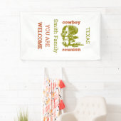 Rust en olijfgroene cowboy cactus boom reünie spandoek (Insitu)