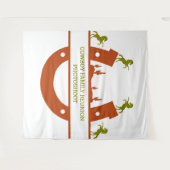 Rust en olijfgroene cowboy cactus boom reünie wandkleed (Voorkant (horizontaal))