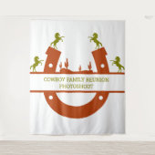 Rust en olijfgroene cowboy cactus boom reünie wandkleed (Voorkant)