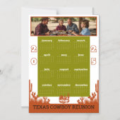 Rust en olijfgroene cowboy cactus boomkalender magnetische uitnodiging (Voorkant)