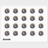 Rust- en Oplaadmaan Sticker - Retro 70s Celesti (Vel)