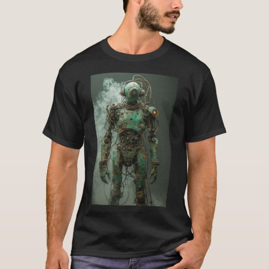 Rust en overblijfselen: een dystopische Android T-shirt (Voorkant)