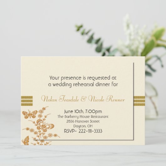 Rust-en-roestvlinderrepetitie Inbeluitnodiging Kaart (Staand voorkant)