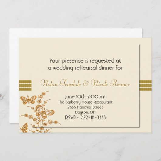 Rust-en-roestvlinderrepetitie Inbeluitnodiging Kaart (Voorkant / Achterkant)