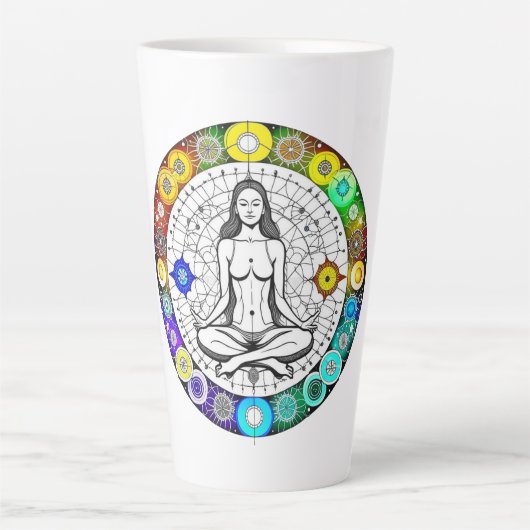 Rust en Sereniteit Vreedzame Meditatie Latte Mok (Voorkant)