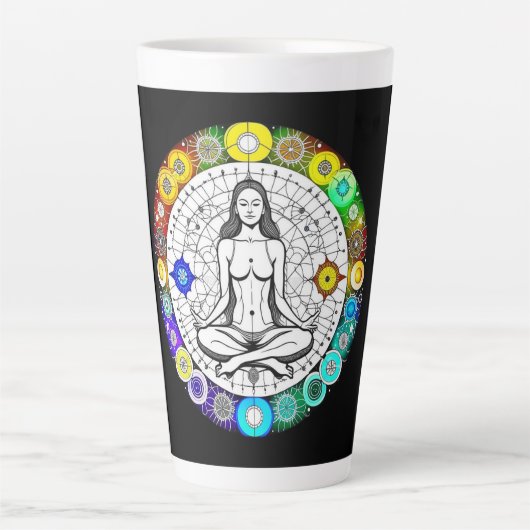 Rust en Sereniteit Vreedzame Meditatie Latte Mok (Voorkant)