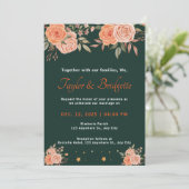 Rust en smaragdgroene herfstbruiloft kaart (Staand voorkant)