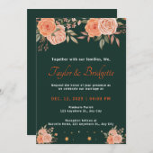 Rust en smaragdgroene herfstbruiloft kaart (Voorkant / Achterkant)