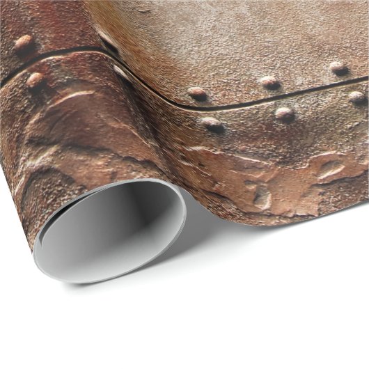 RUST EN TEXTUUR AAN DE METALE ZIJDEN VAN HET BORD  CADEAUPAPIER (Rol Hoek)