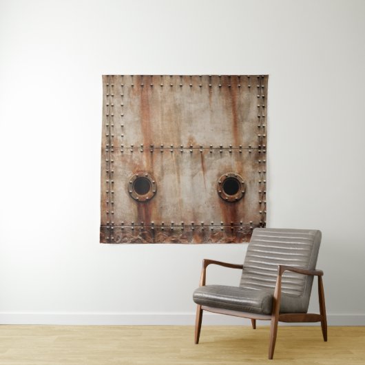 RUST EN TEXTUUR AAN DE METALE ZIJDEN VAN HET BORD WANDKLEED (In situ)