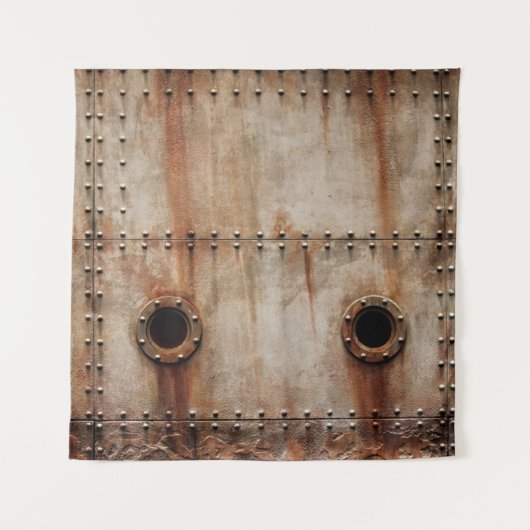 RUST EN TEXTUUR AAN DE METALE ZIJDEN VAN HET BORD WANDKLEED (Voorkant)